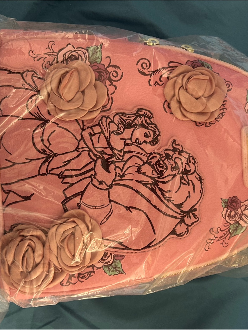 Loungefly Pink Floral Rose Appliqué Mini Bag